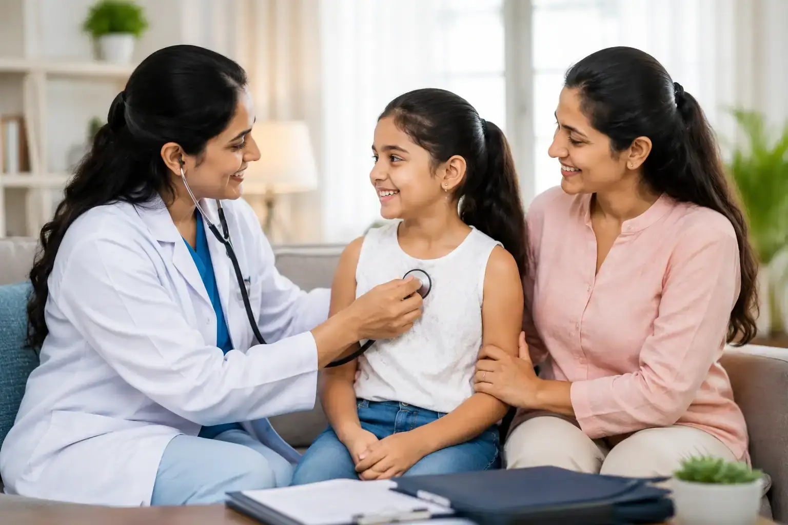 Doctor visiting patient at home in Noida