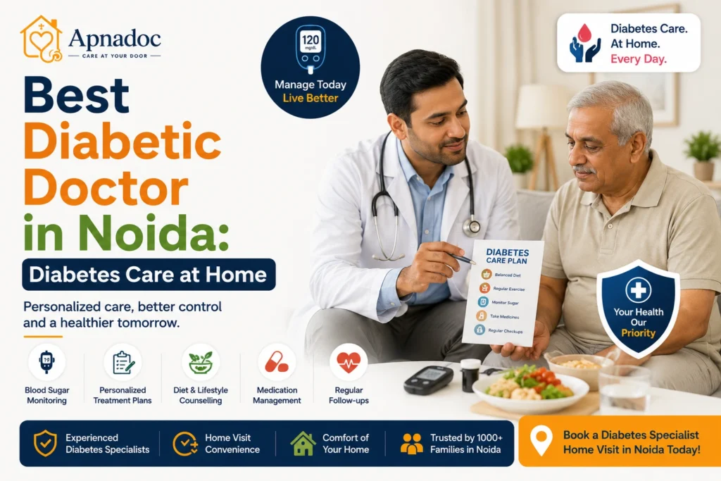 Diabetes specialist consulting patient at home