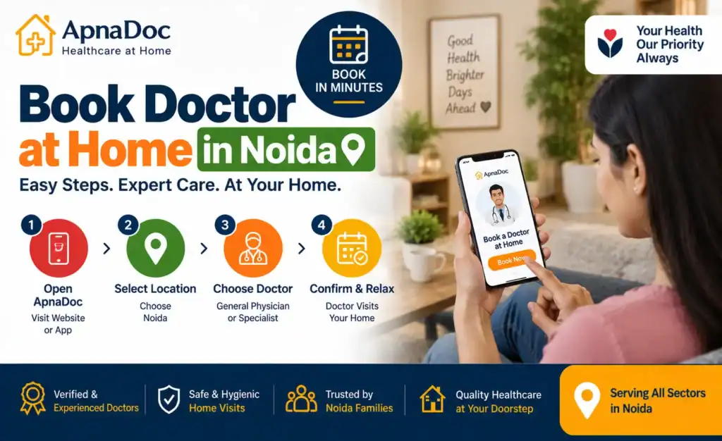Steps to book a doctor home visit in Noida